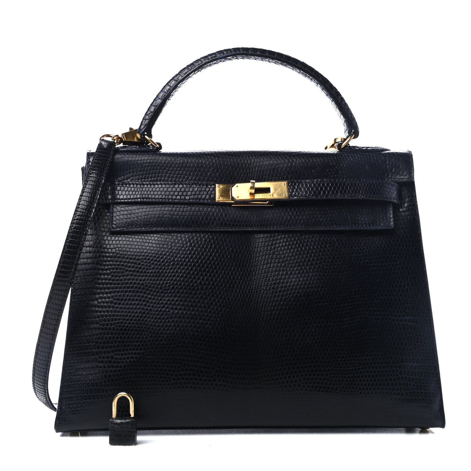 Hermes Lizard Kelly Sellier 32 Bleu Indigo 1 of 12