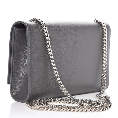 Saint Laurent Grain De Poudre Small Monogram Kate Satchel Storm 3 of 6