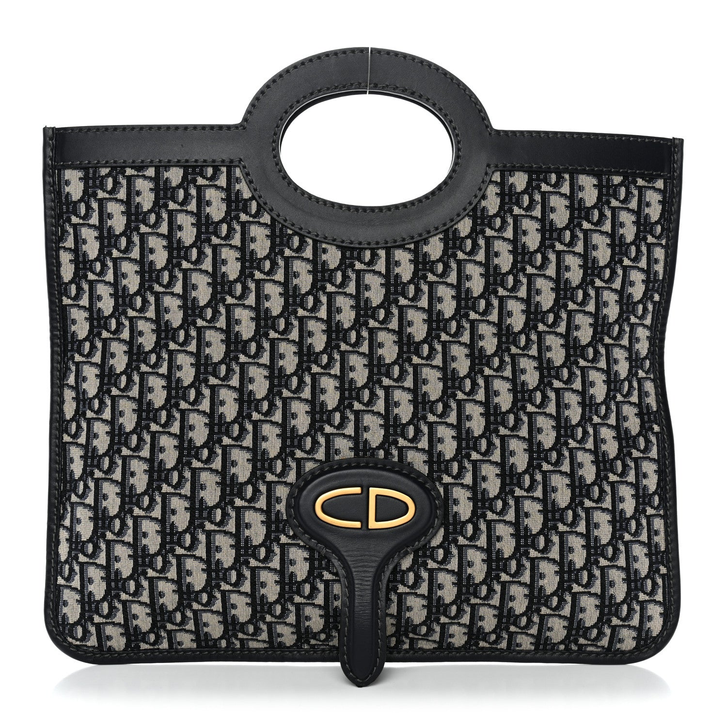 Christian Dior Oblique Fold Over Clutch Blue 1 of 10