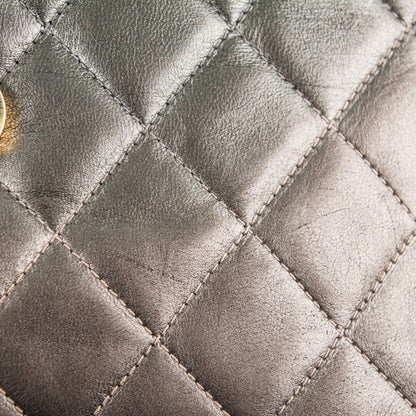 Chanel Metallic Lambskin Quilted Tassel Camera Case Dark Silver 9 of 9