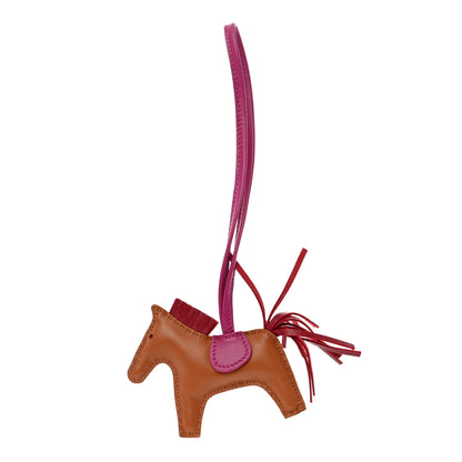 Hermes Milo Lambskin Grigri Rodeo Horse Bag Charm PM Gold Rubis Rose Poupre 1 of 6