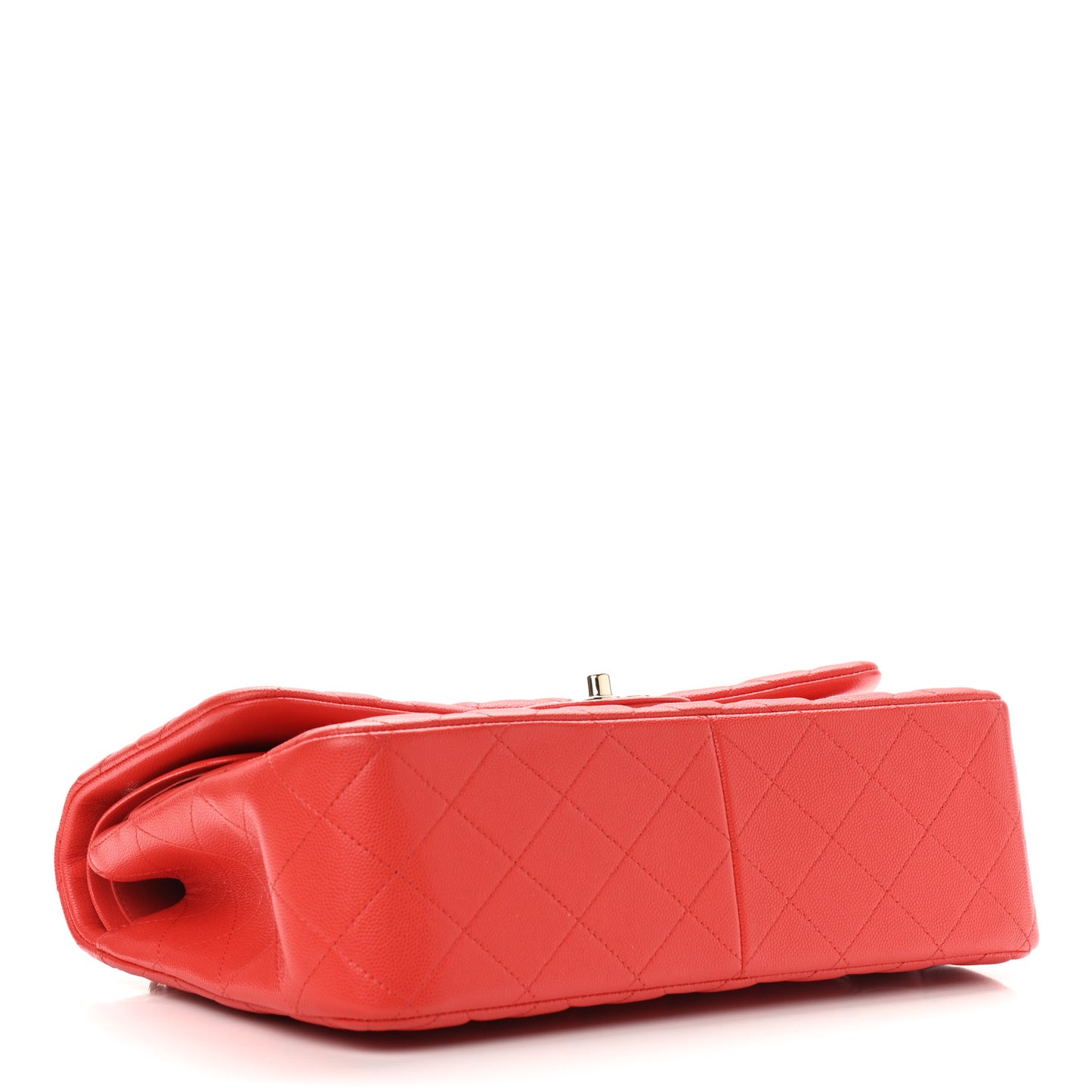 Caviar Quilted Jumbo Double Flap Red