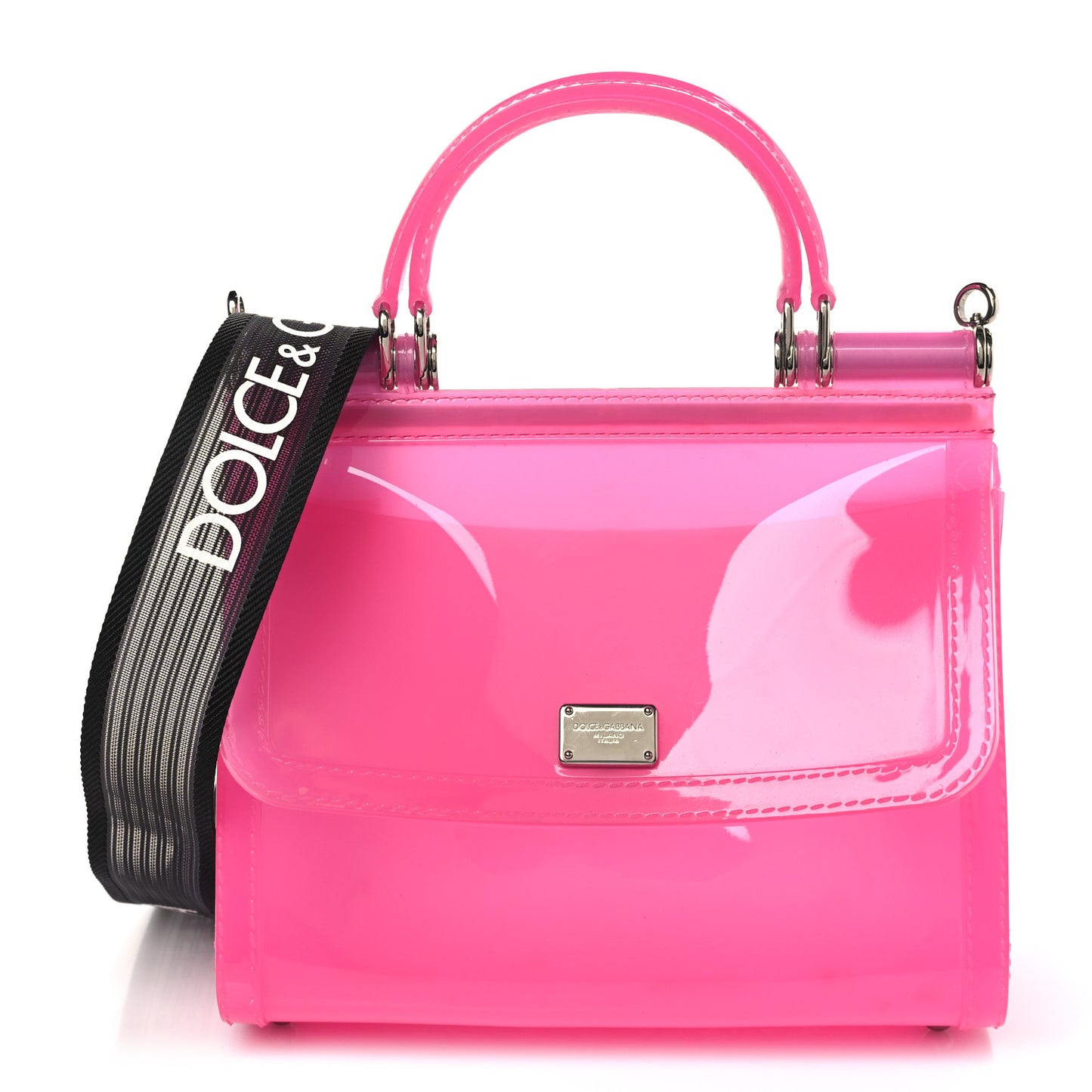 Rubber Semi Transparent Miss Sicily Satchel Pink