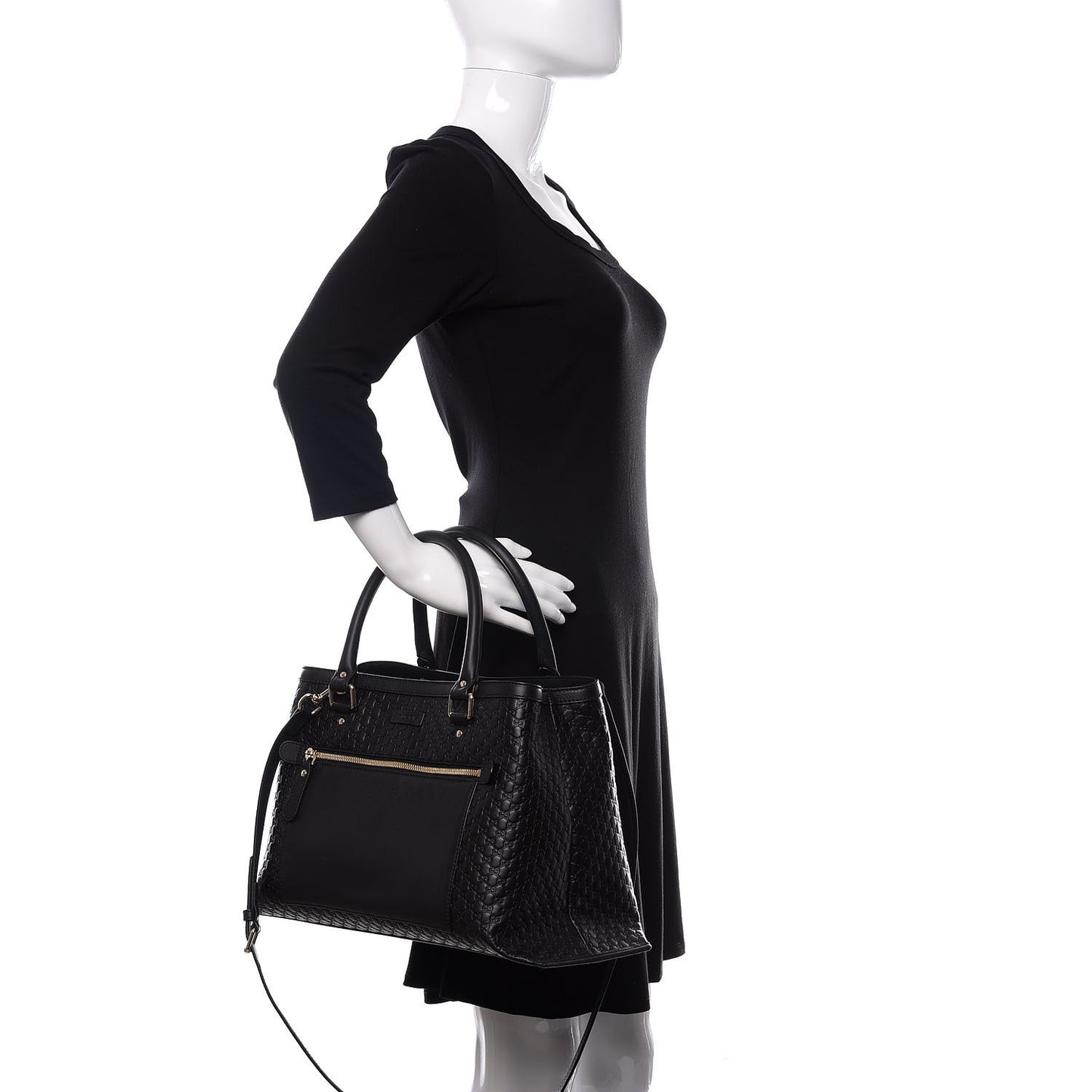 Soft Microguccissima Medium Tote Black