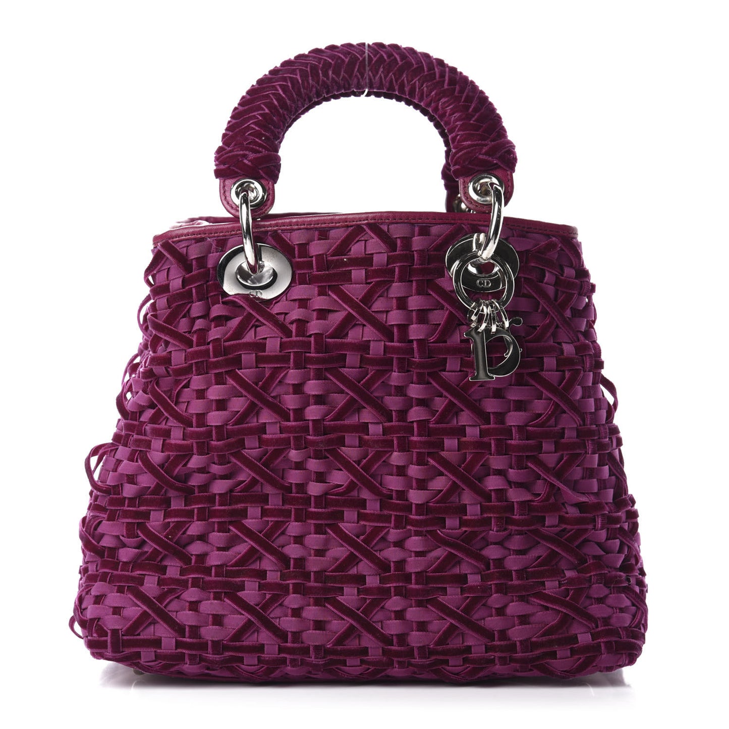 Velvet Woven Small Lady Dior Purple