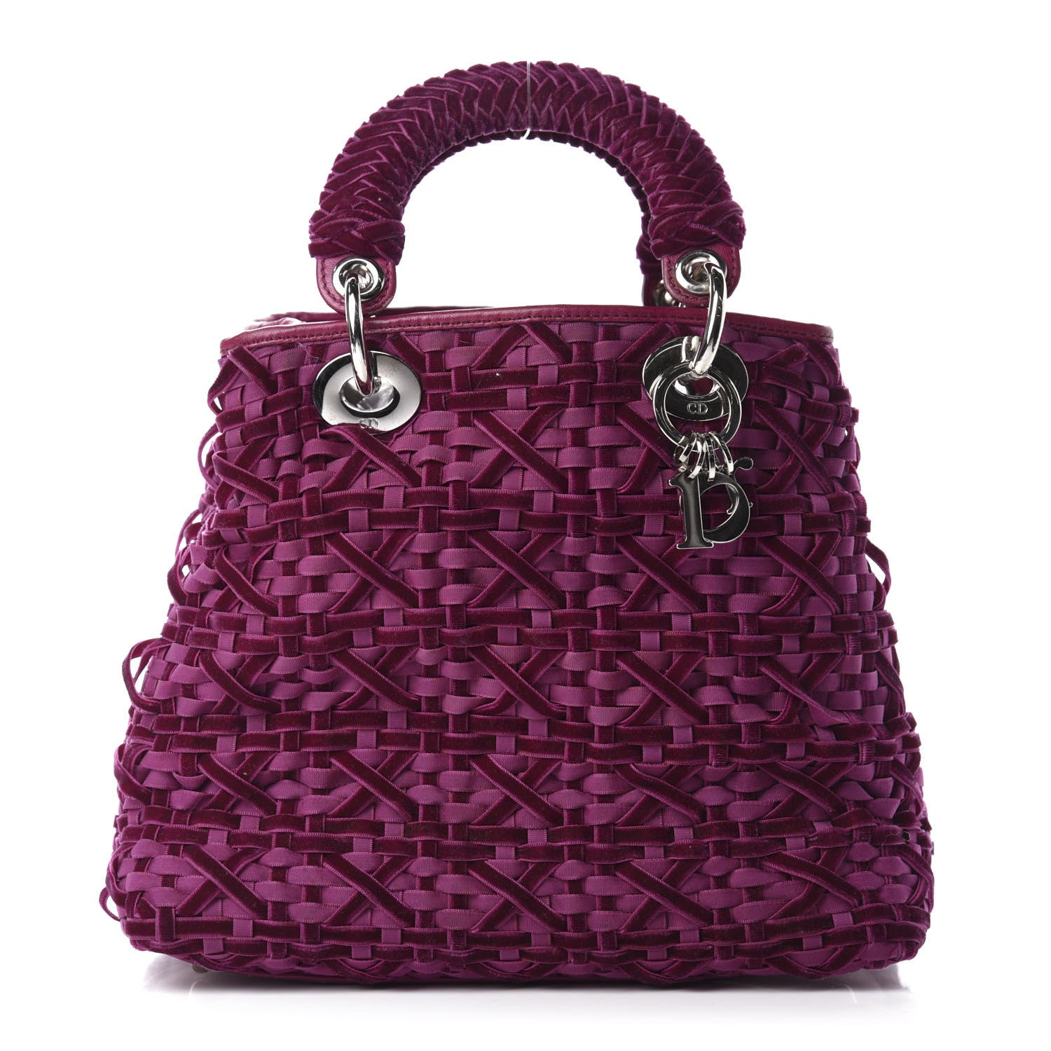 Christian Dior Velvet Woven Small Lady Dior Purple 1 of 12