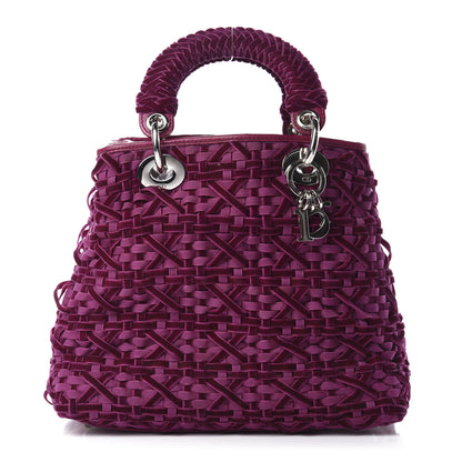 Christian Dior Velvet Woven Small Lady Dior Purple 1 of 12