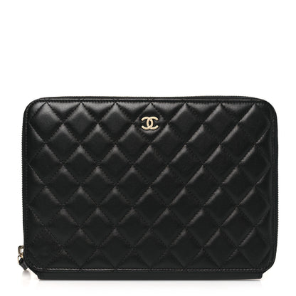 Chanel Lambskin Quilted Travel Case Black 1 of 10