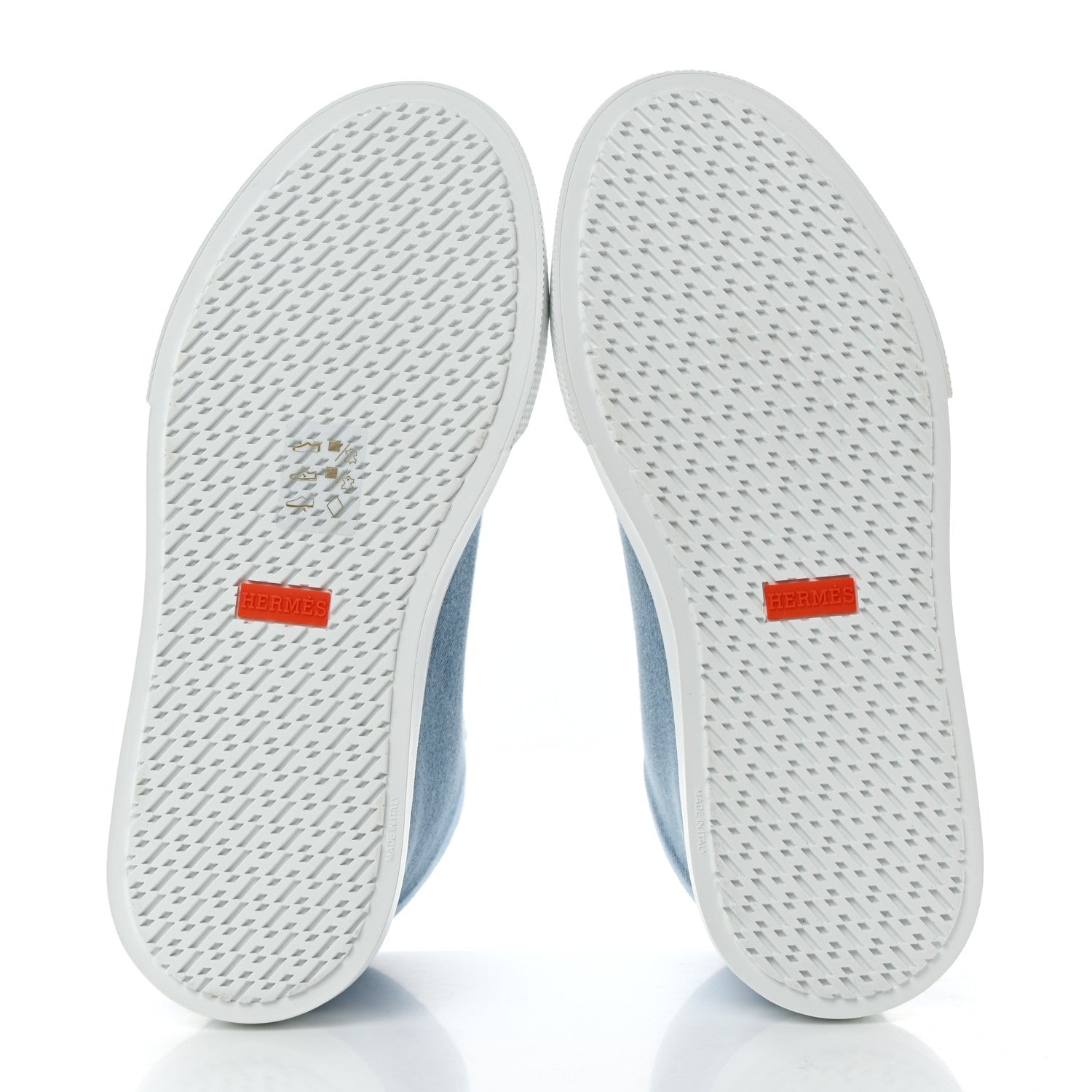 Hermes Denim Illico High Top Sneakers 37 Bleu Clair White 5 of 8