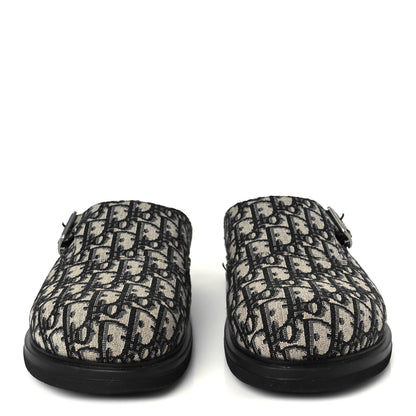 Christian Dior Oblique Mens Aqua Mules 45 Beige Black 3 of 11