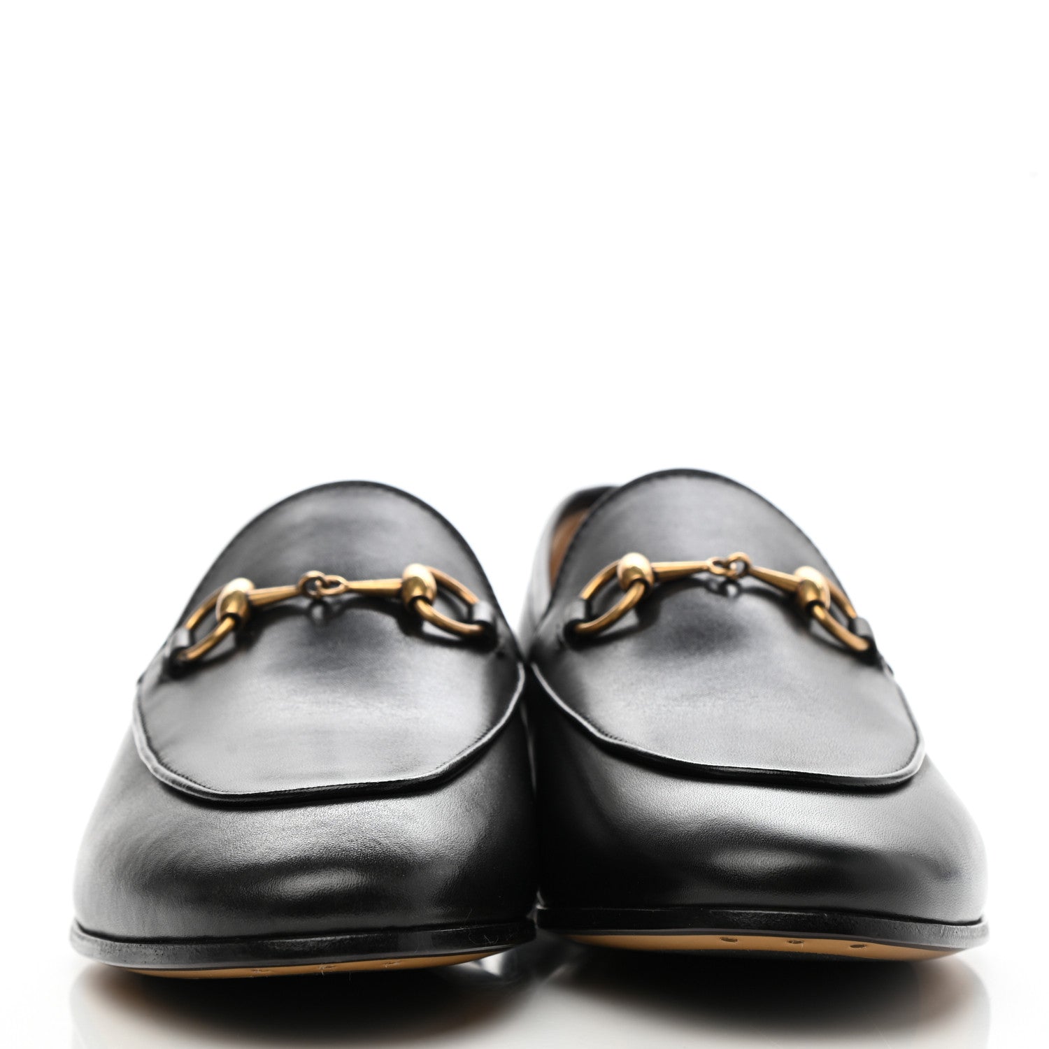 Gucci Calfskin Womens Jordaan Loafers 37.5 Black 2 of 8