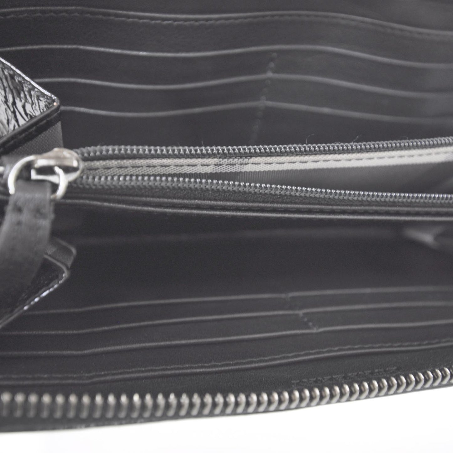 Patent Leather Knot Wallet Black