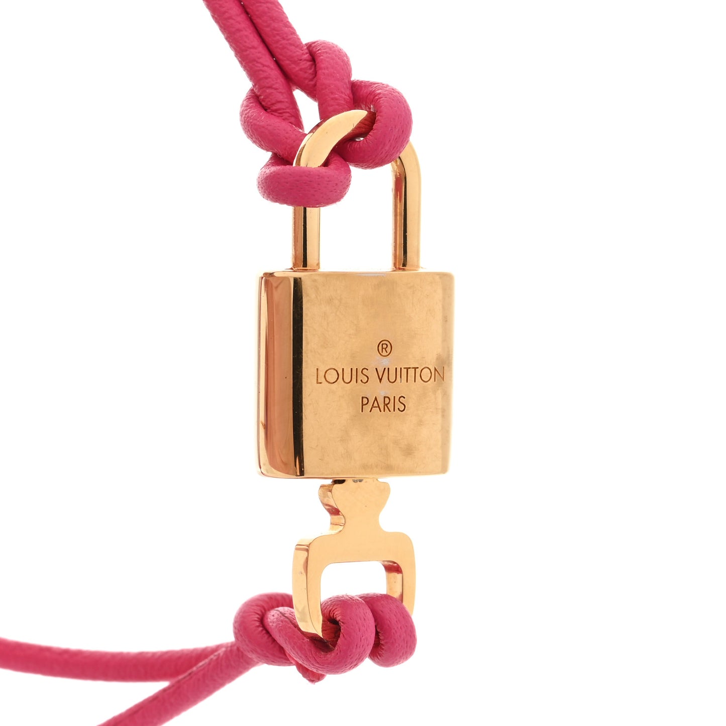 Calfskin LV Padlock Bracelet Pink