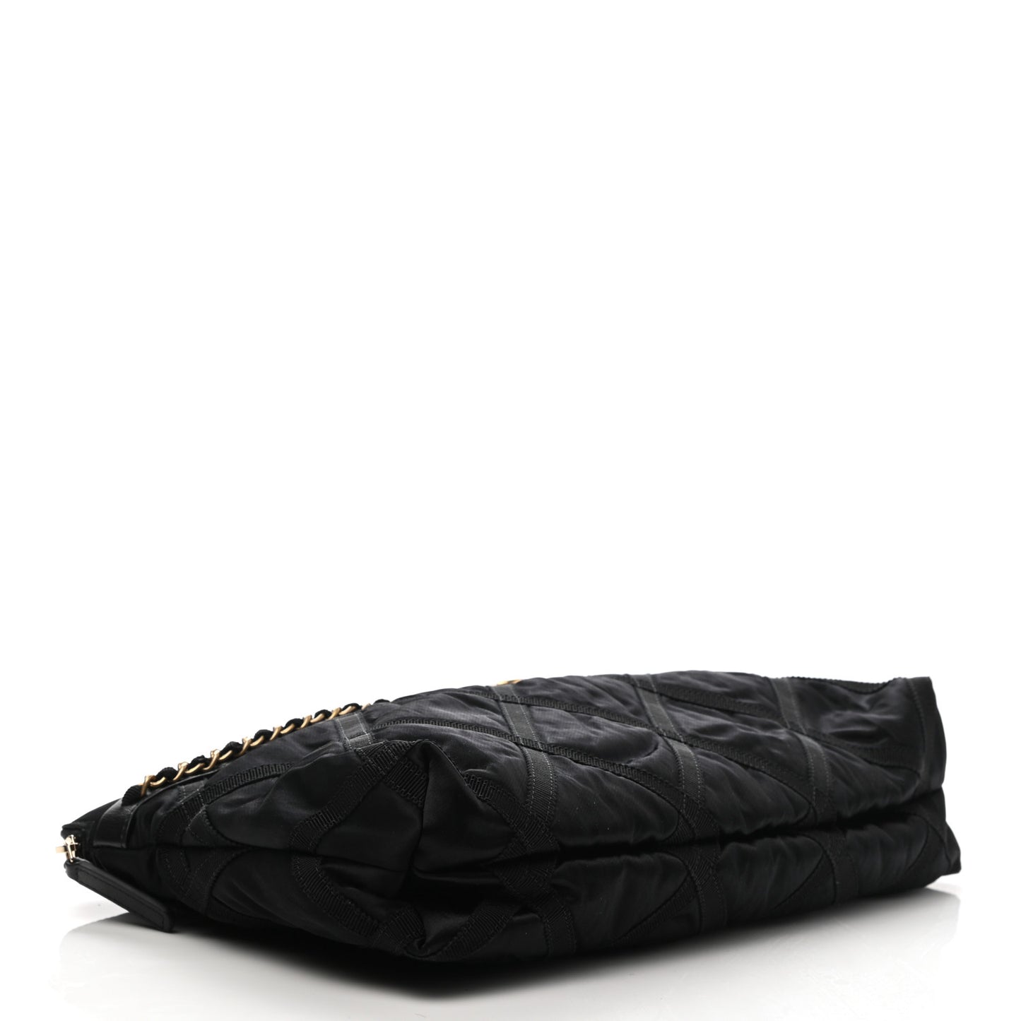 Nylon Grosgrain Large Lifestyle Pouch With Foldable Tote Black