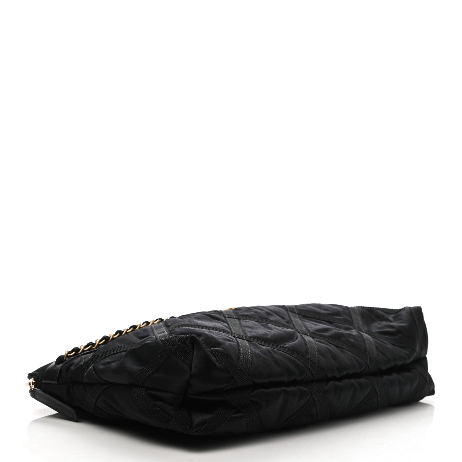 Chanel Nylon Grosgrain Large Lifestyle Pouch With Foldable Tote Black 6 of 11