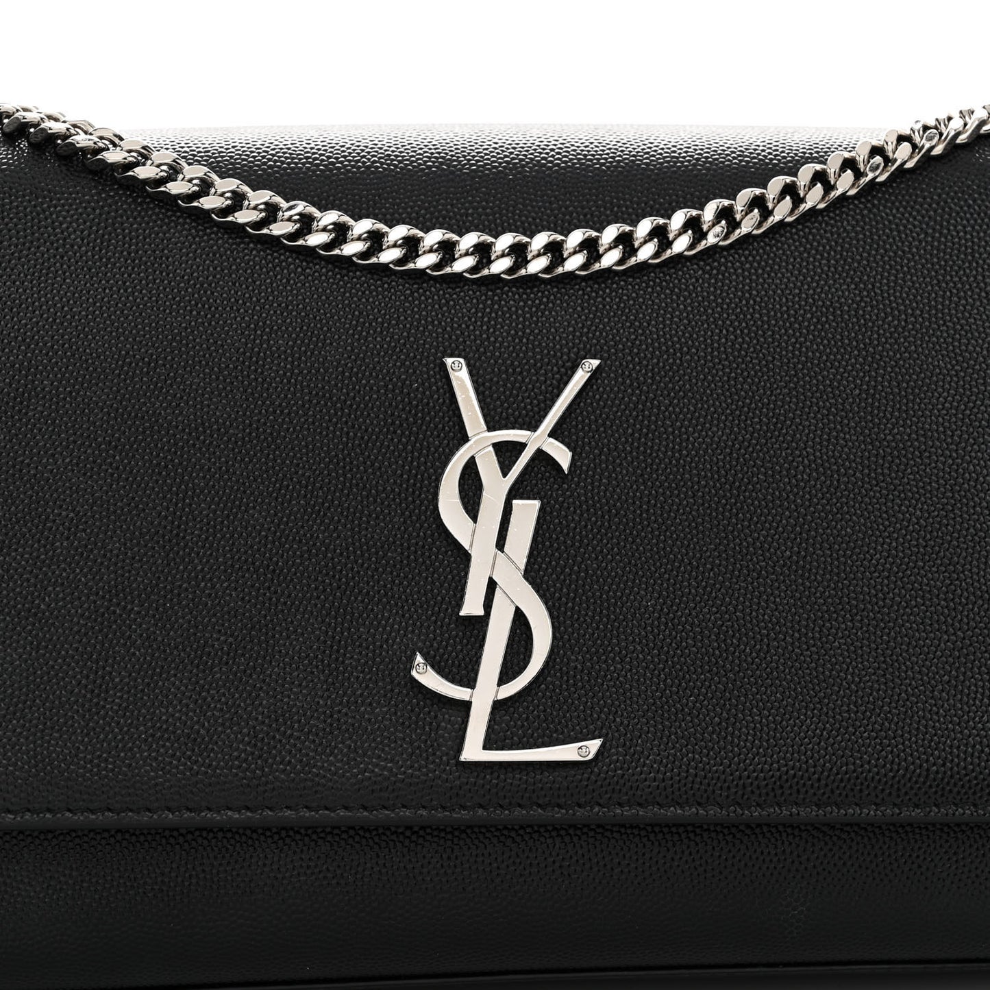 SAINT LAURENT Grain De Poudre Medium Classic Monogram Kate Satchel Black