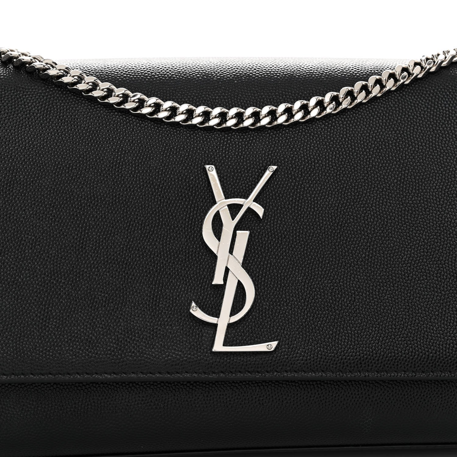 Saint Laurent SAINT LAURENT Grain De Poudre Medium Classic Monogram Kate Satchel Black 7 of 11