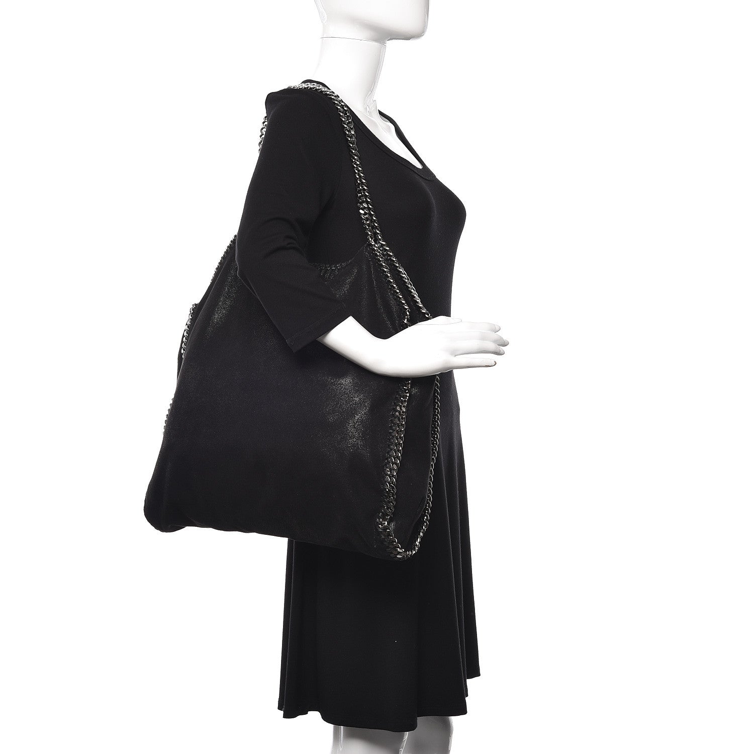 Stella McCartney Shaggy Deer Big Falabella Tote Black 2 of 13