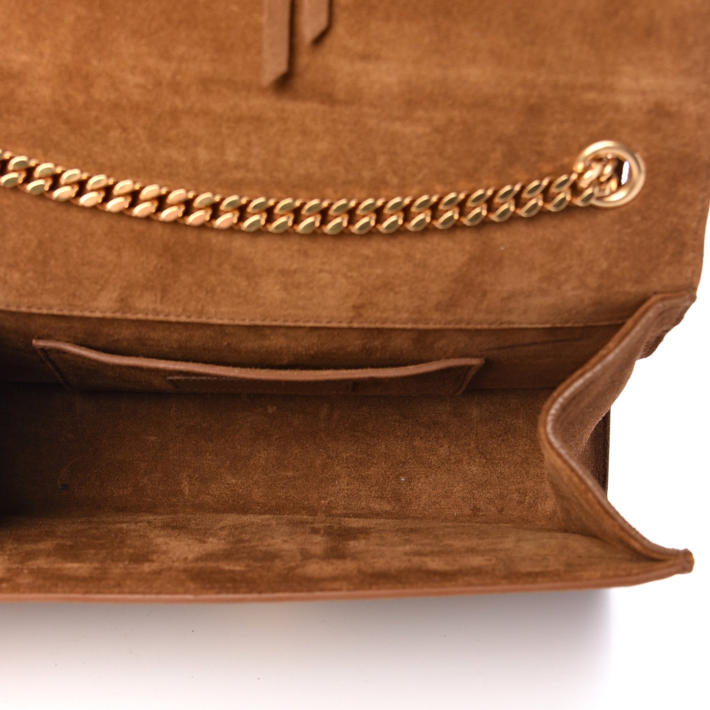 Suede Fringe Baby Monogram Satchel Light Ocre