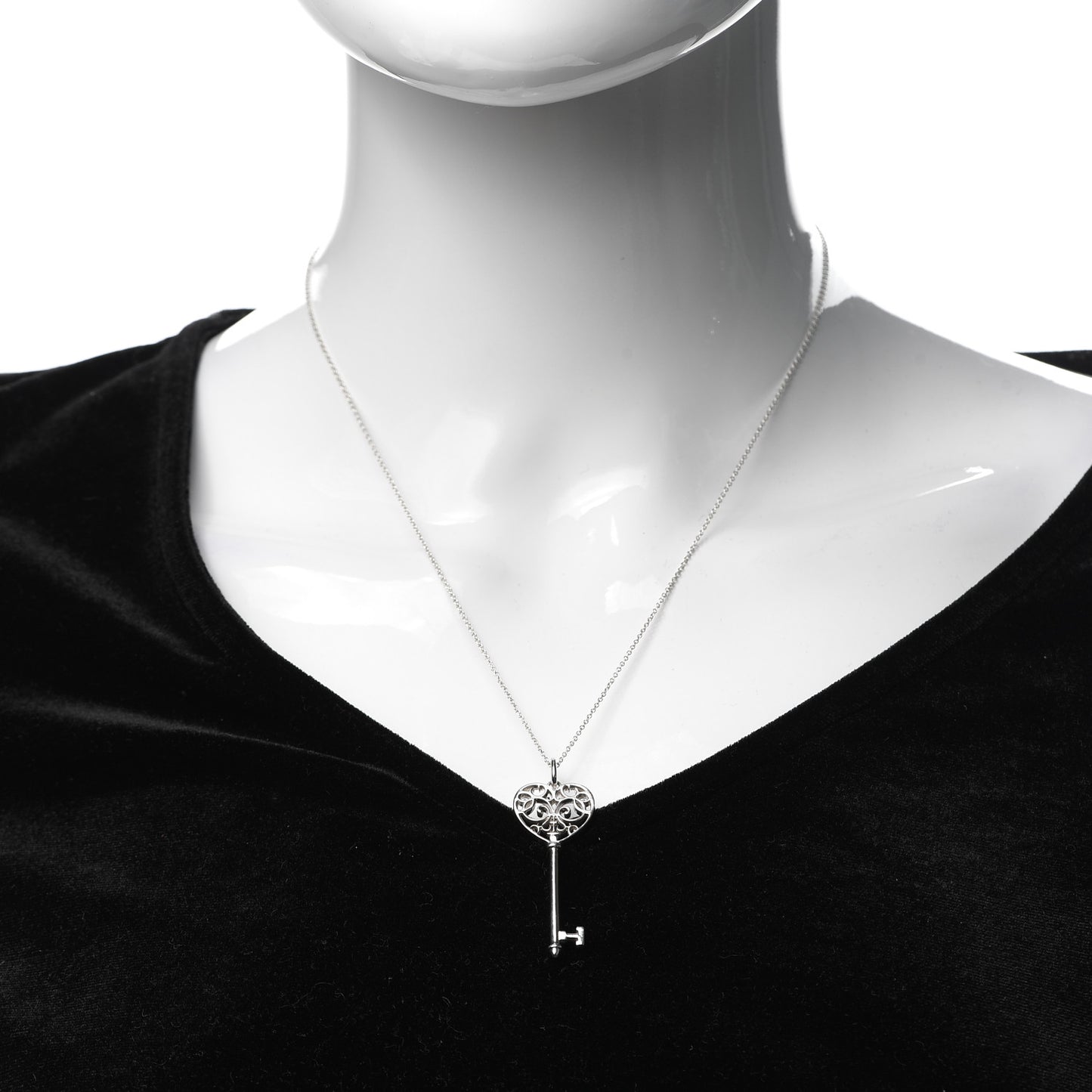 Sterling Silver Enchant Heart Key Pendant Necklace