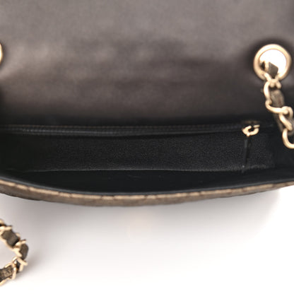 Chanel Iridescent Calfskin Quilted Crystal Mini Rectangular Flap Black Gold 5 of 10