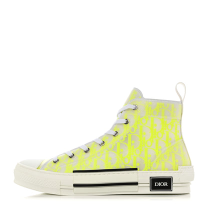 Christian Dior Technical Canvas Oblique Mens B23 High Top Sneakers 44 Yellow 1 of 9
