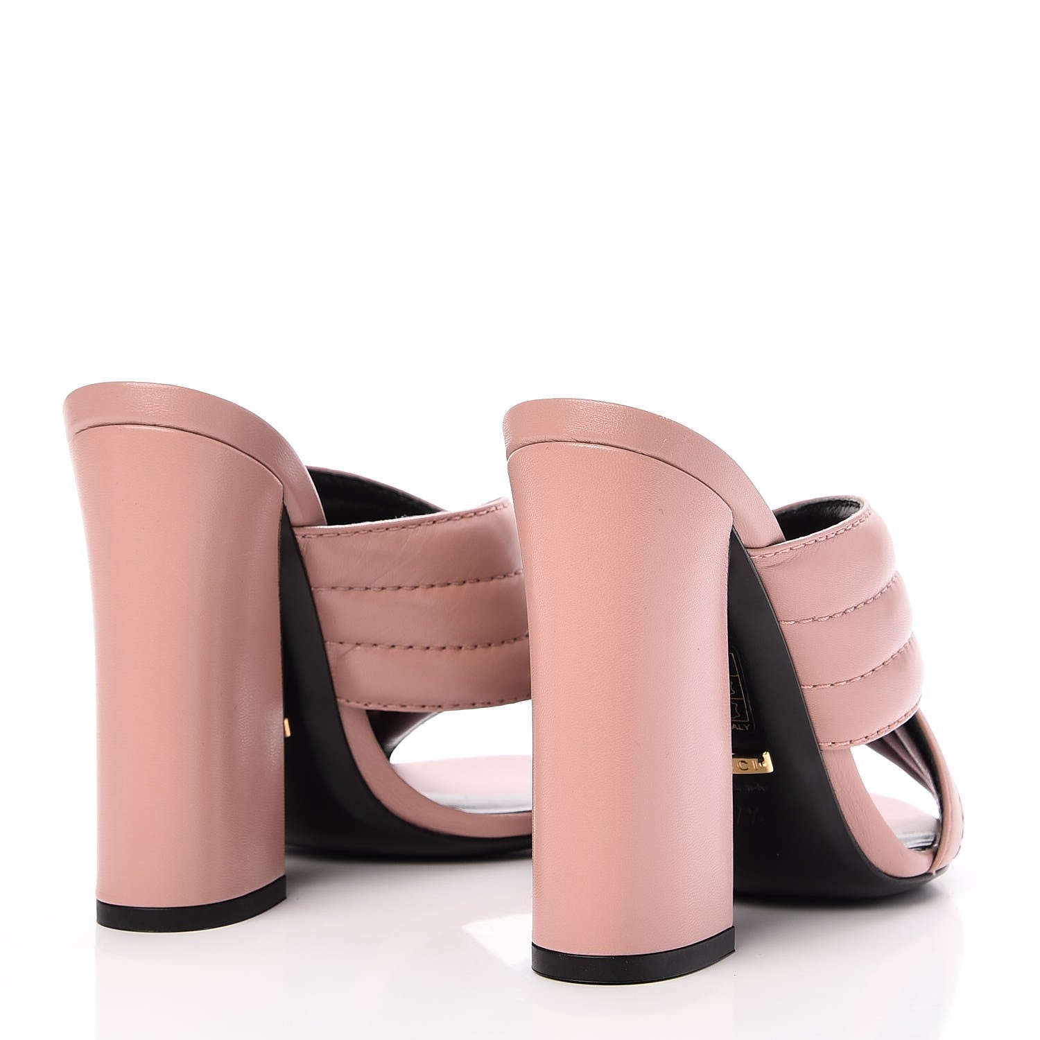 Gucci Malaga Kid Webby Crossover High Heel Slide Sandals 37.5 Carmine Rose 3 of 6