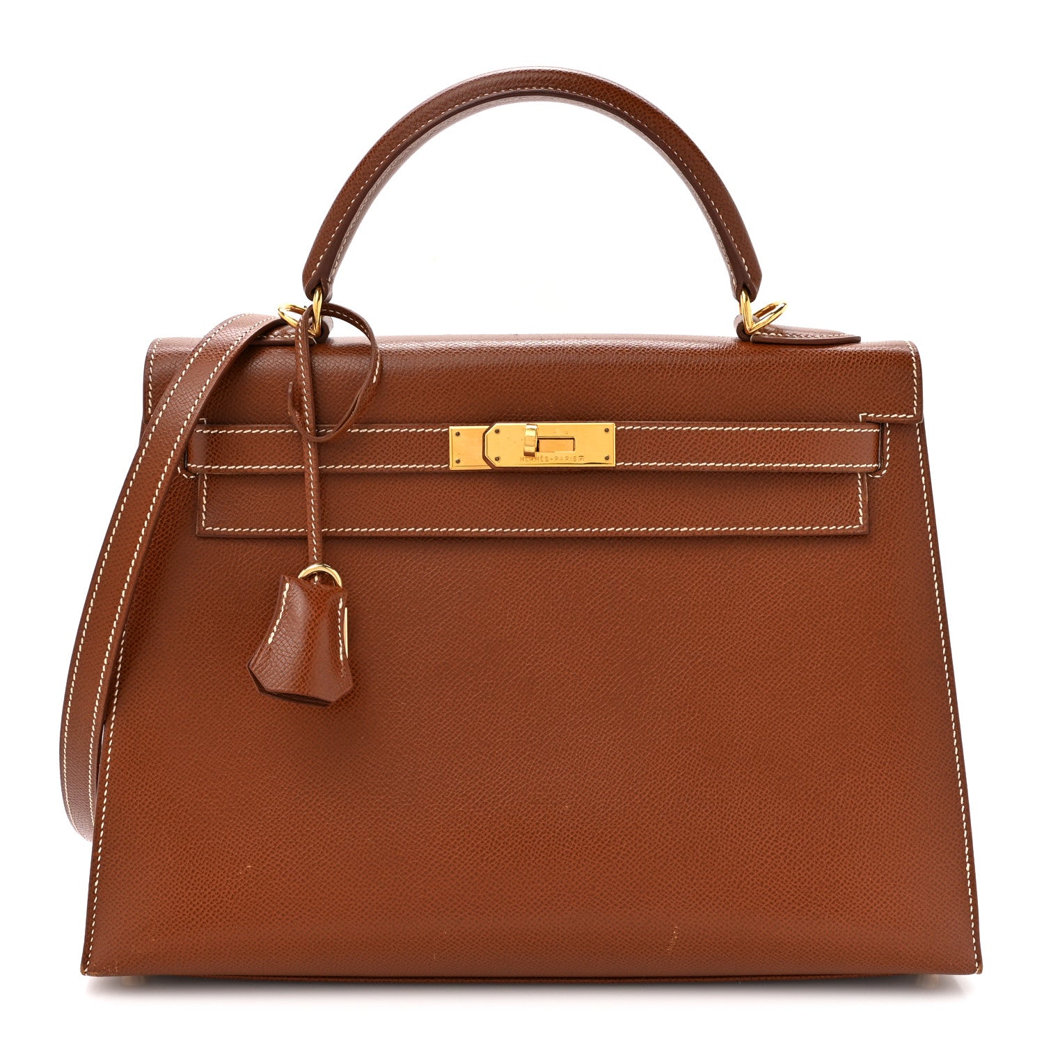 Hermes Veau Grain Lisse Kelly Sellier 32 Noisette 1 of 17