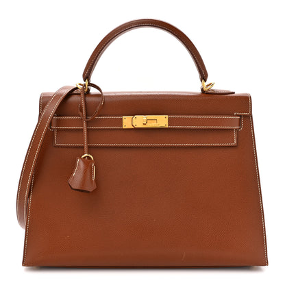 Hermes Veau Grain Lisse Kelly Sellier 32 Noisette 1 of 17