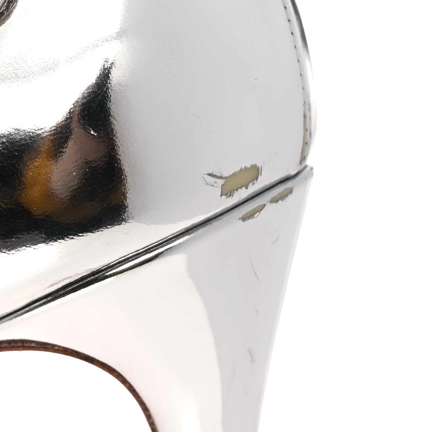 Christian Louboutin Glitter Calfskin Planisfemme 120 Peep Toe Sandals 39.5 Silver 11 of 13