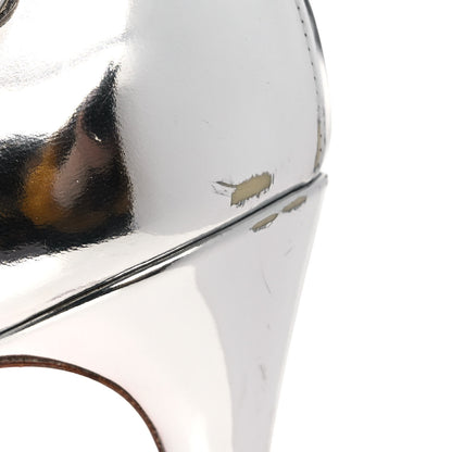 Christian Louboutin Glitter Calfskin Planisfemme 120 Peep Toe Sandals 39.5 Silver 11 of 13