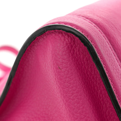 Alexander McQueen Pebbled Calfskin Small Skull Padlock Zip Around Tote Bouganville 17 of 18