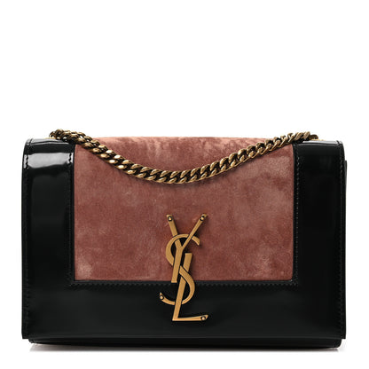 Saint Laurent Suede Nappa Patent Calfskin Two-Toned Small Monogram Kate Satchel 1 of 11