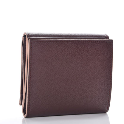 Louis Vuitton Calfskin LockMe II Compact Wallet Prune 3 of 9