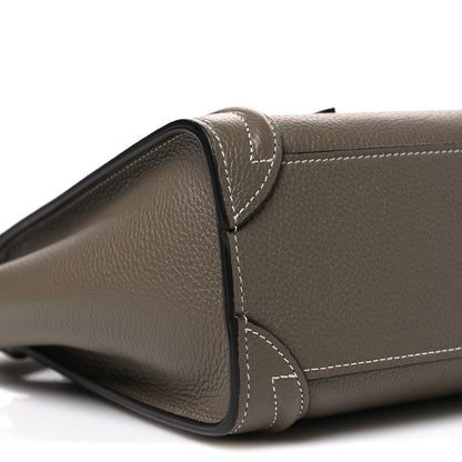 Celine Drummed Calfskin Nano Luggage Souris 9 of 10