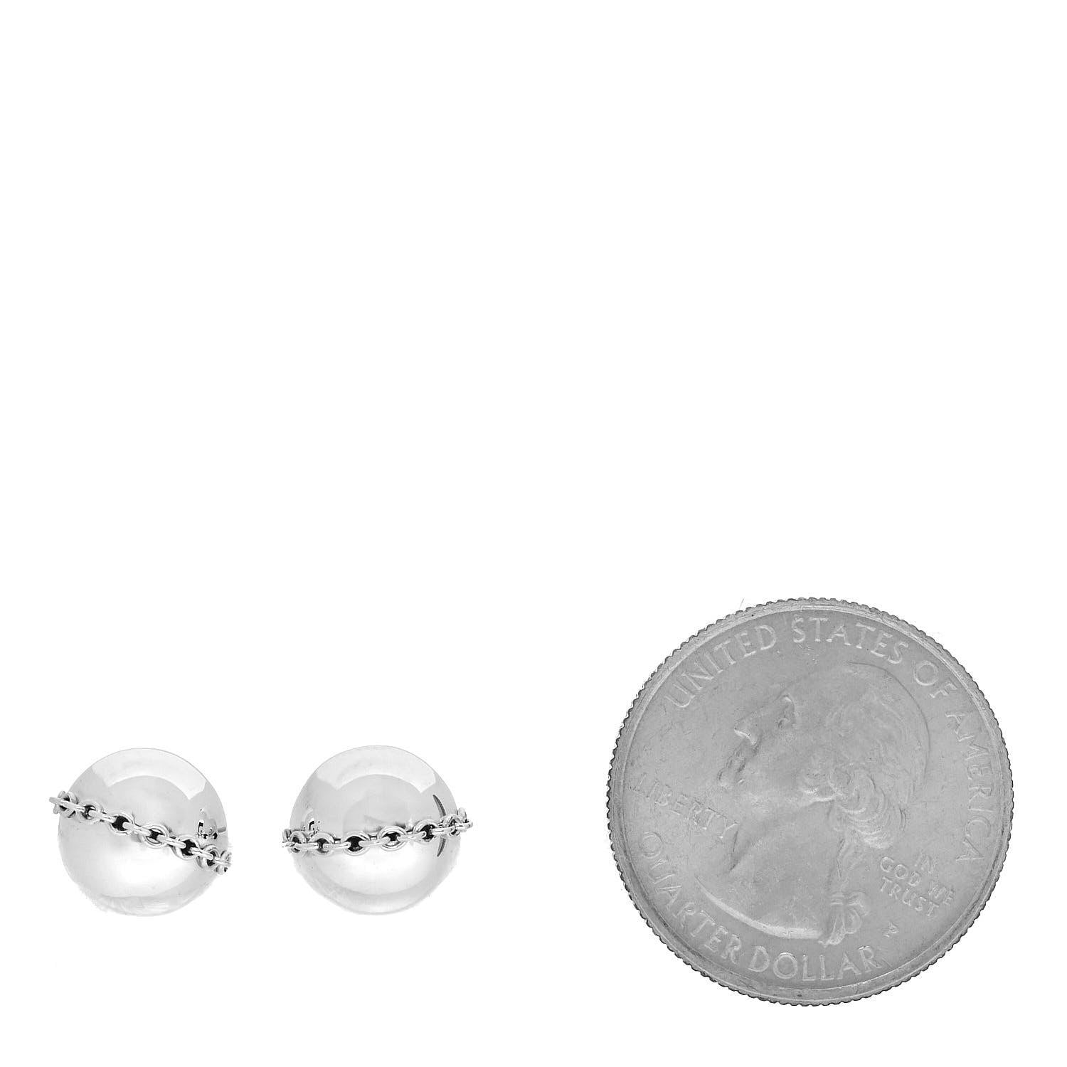 Tiffany Sterling Silver HardWear Bolt Ball Earrings 2 of 6