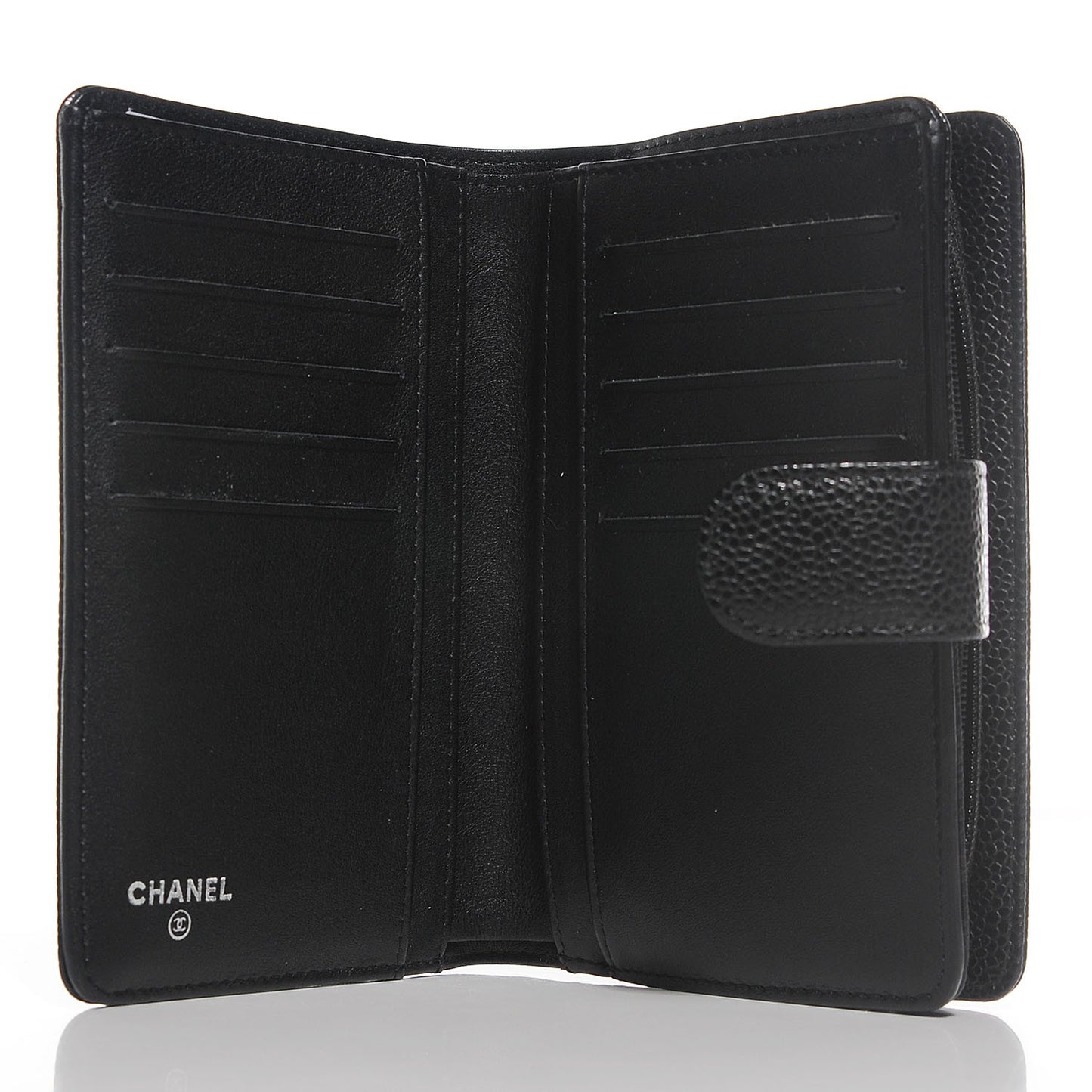 Caviar Timeless CC L-Zip Pocket Wallet Black