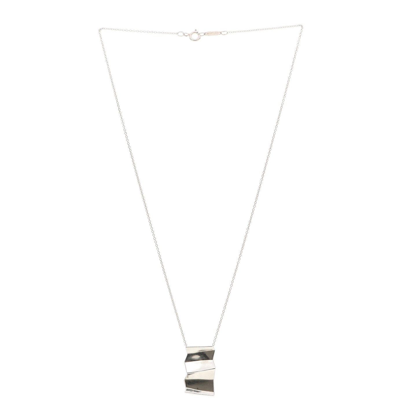Sterling Silver Frank Gehry Fold Pendant Necklace