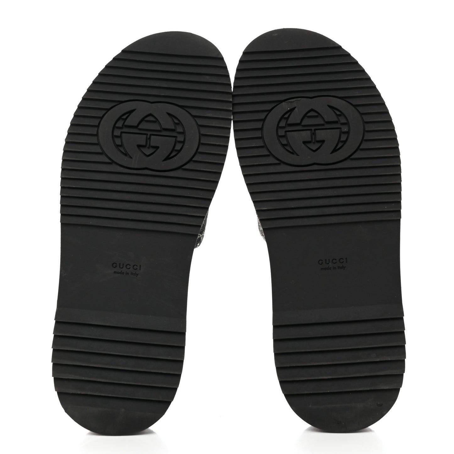 Jacquard Black Denim GG Monogram Angelina Platform 55mm Slide Sandals 40 Black Ivory