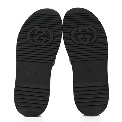 Gucci Jacquard Black Denim GG Monogram Angelina Platform 55mm Slide Sandals 40 Black Ivory 5 of 9