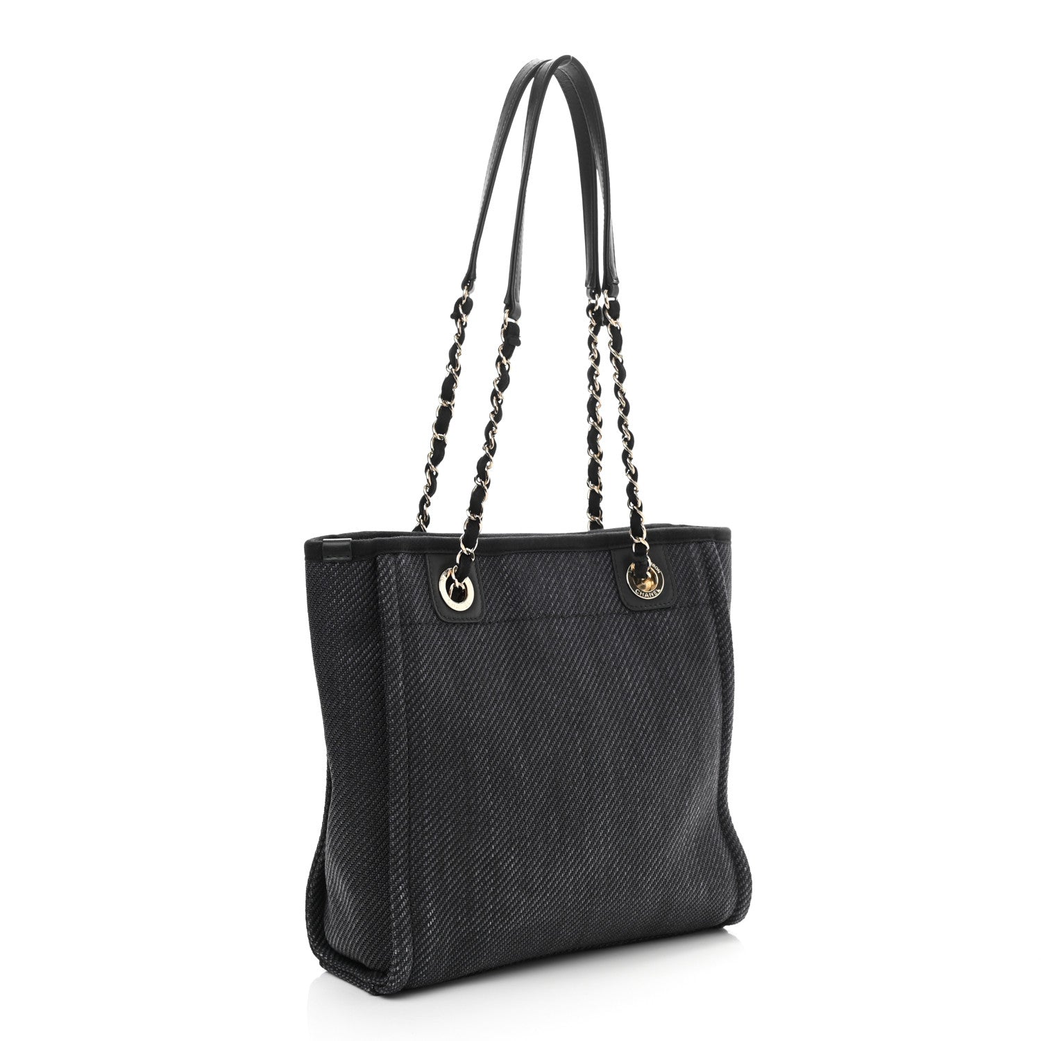 Chanel Mixed Fibers Calfskin Mini Deauville Tote Black 3 of 11