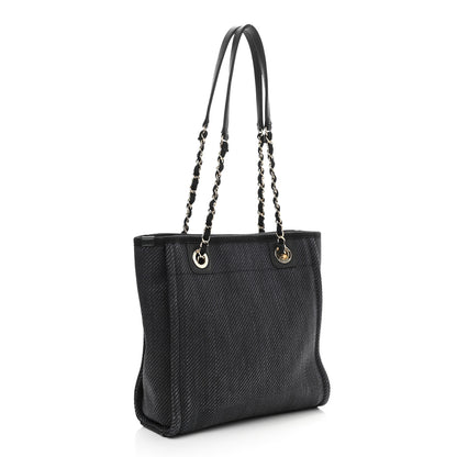 Chanel Mixed Fibers Calfskin Mini Deauville Tote Black 3 of 11