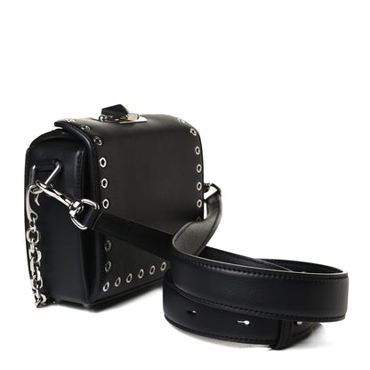 Alexander McQueen Fine Grain Goatskin Perforated Box Shoulder Bag 16 Black 3 of 16