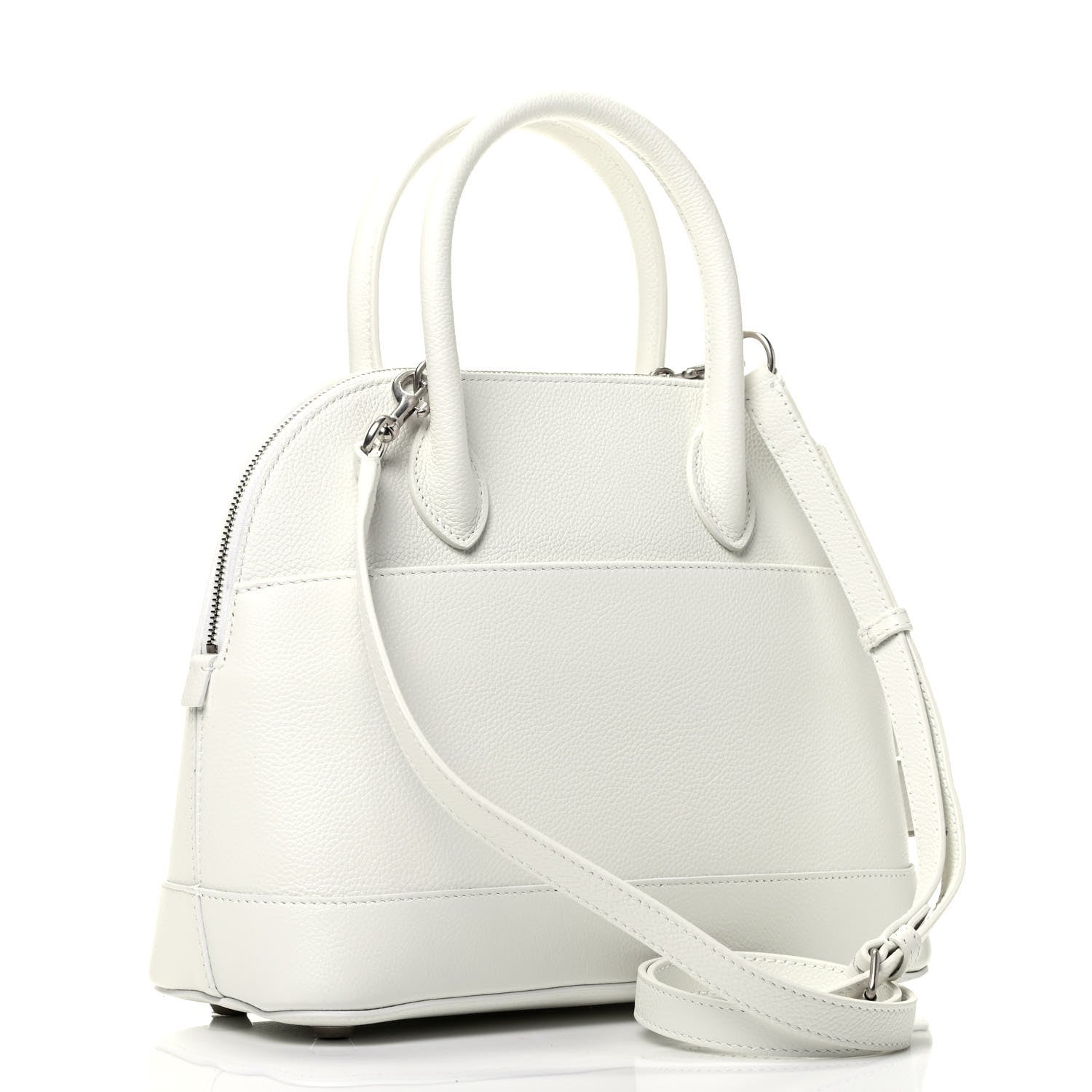 Balenciaga Grained Calfskin Logo S Ville Top Handle Bag White Black 2 of 3