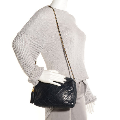 Chanel Lambskin Quilted Tassel Camera Case Navy 2 of 8