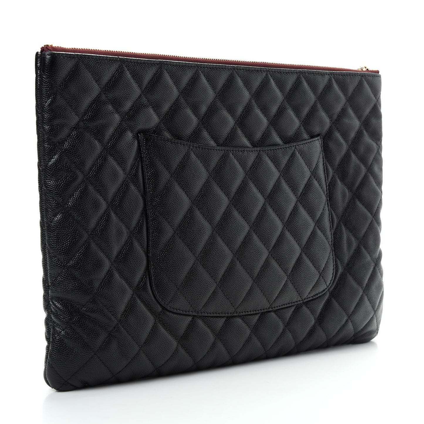 Caviar Quilted Large Cosmetic Case Black