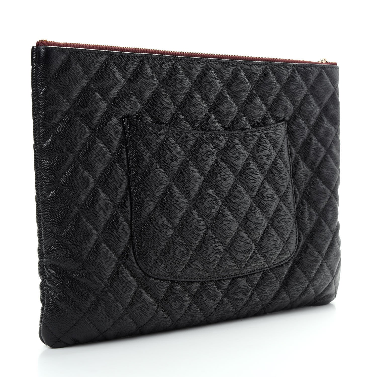 Chanel Caviar Quilted Large Cosmetic Case Black 3 of 8