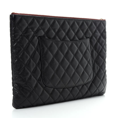 Chanel Caviar Quilted Large Cosmetic Case Black 3 of 8