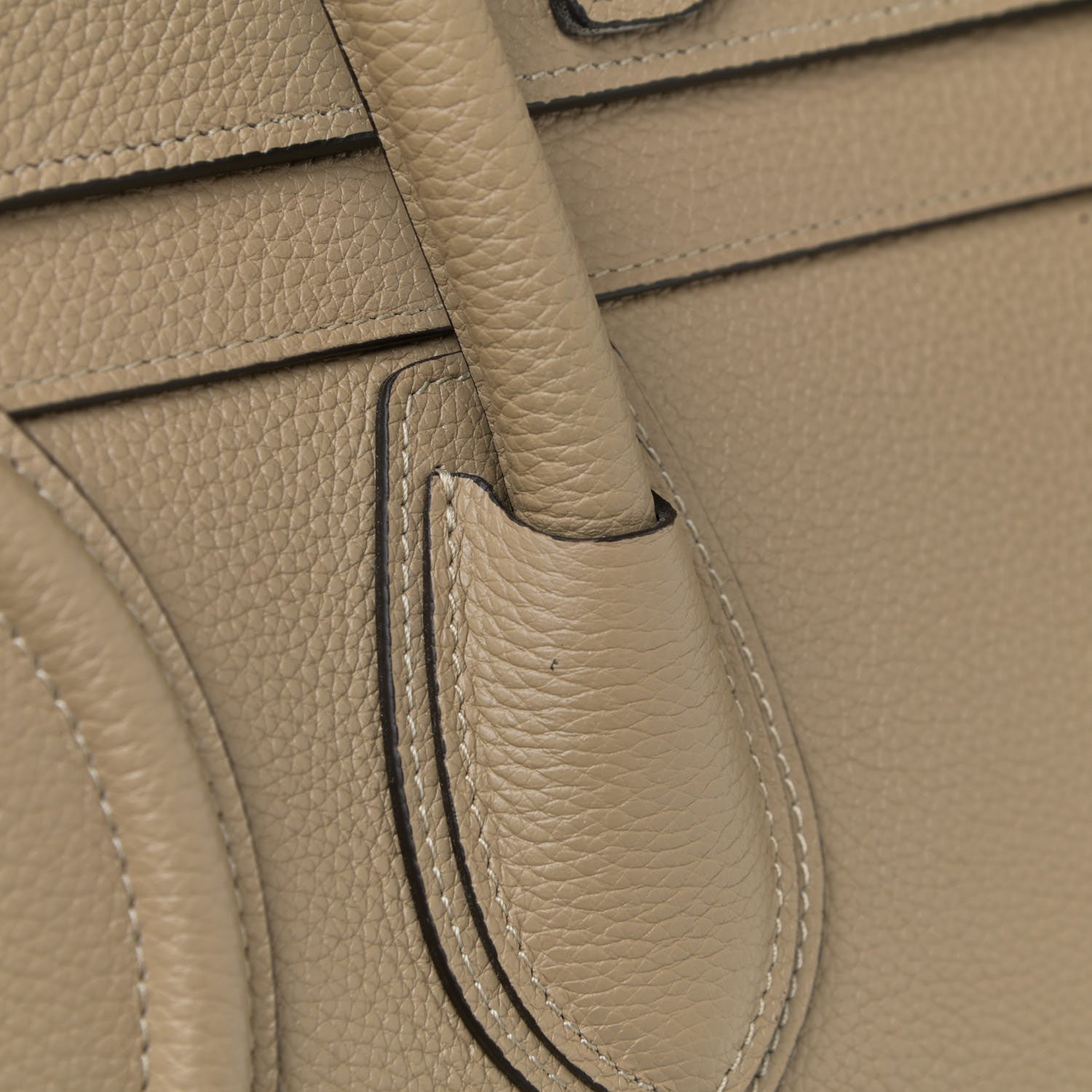 Celine Drummed Calfskin Mini Luggage Taupe 12 of 13
