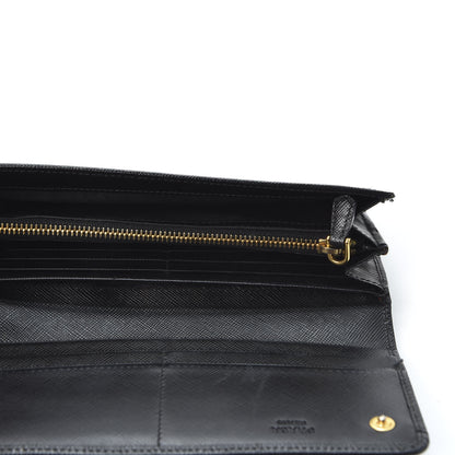 Prada Saffiano Bow Continental Wallet Nero Black 4 of 10